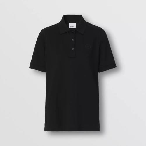  BURBERRY 22年秋冬 女士 專屬標識圖案珠地網眼布棉質 Polo 衫 80493811