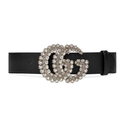  GUCCI古馳 22年秋冬 女士 飾雙 G 搭扣皮革 582100 AP0IN 1081