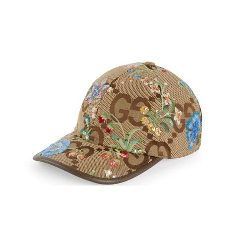  GUCCI古馳 22年秋冬 女士 飾花卉刺繡超級GG棒球帽 701845 3HAJM 2584