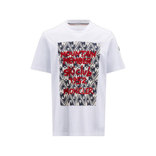 Moncler/蒙克萊 22年秋冬新款 男士光學(xué)白色純棉刺繡徽標(biāo)短袖T恤H20918D000048390T001
