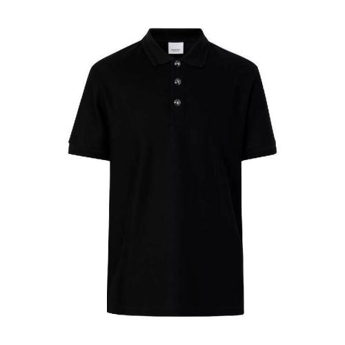  BURBERRY/博柏利 黑色壓紋紐扣polo衫男士 80270561
