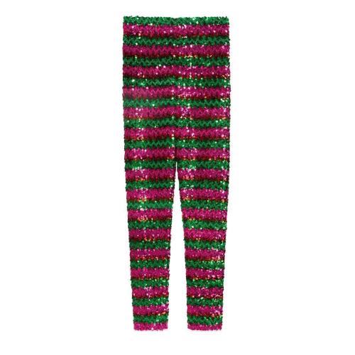  GUCCI古馳 22年秋冬 女士 金銀絲線和亮片長褲 655395 XKBV8 3168