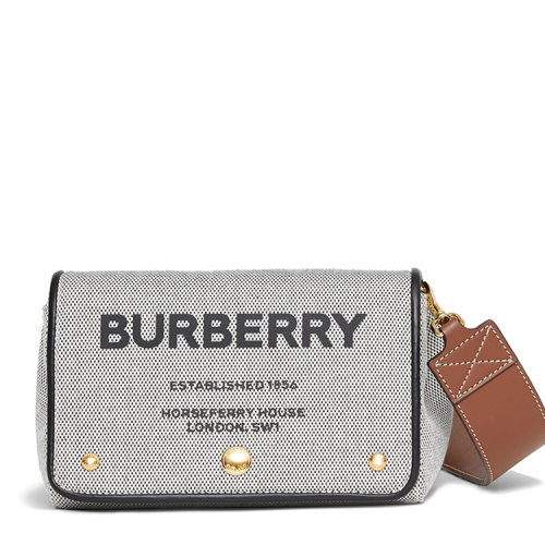 BURBERRY/博柏利 小號 Horseferry 印花棉質帆布斜背包 80398691