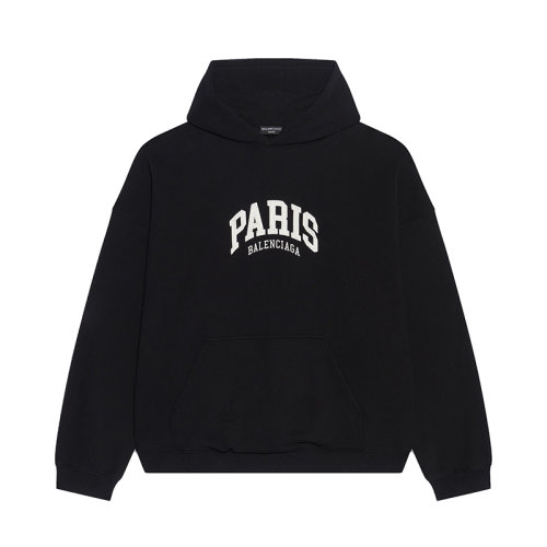 Balenciaga/巴黎世家 22年早春新款 CITES城市系列 男女同款黑色純棉連帽衛衣674986TLVL81070