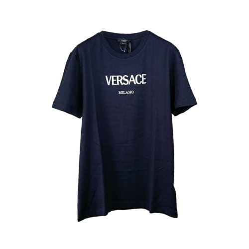Versace 范思哲 刺繡logo短袖 藏藍色 男女同款