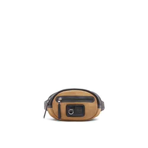  LOEWE羅意威 22年秋冬 男士 腰包 Round bumbag in recycled canvas and suede B664A36X01-162 預定商品1-3周發(fā)貨