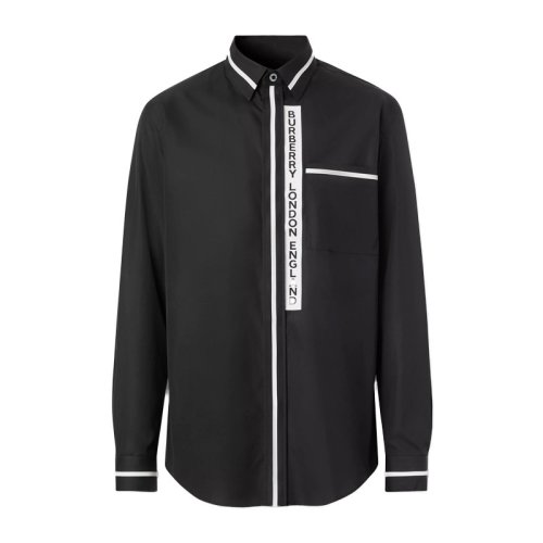  BURBERRY/博柏利 男士黑色棉質(zhì)長袖襯衫 8029013 PLFSX