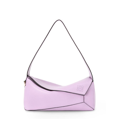LOEWE/羅意威 22春夏新款Puzzle Hobo系列 女士蘭花色拼接效果牛皮革徽標壓印金扣單肩斜挎拼圖包0010697530