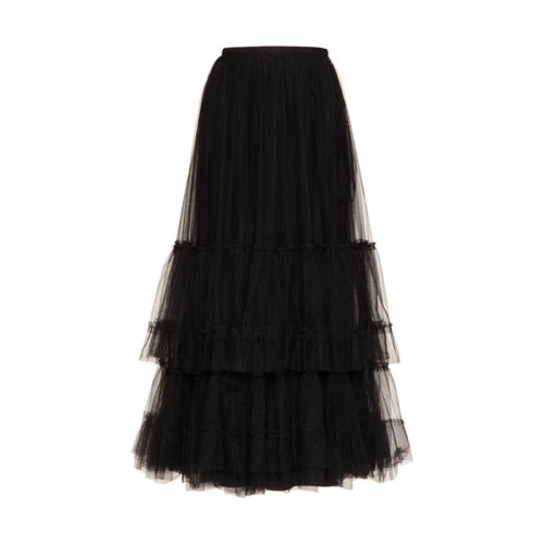 Valentino/華倫天奴  女裙 春夏 時尚百搭 女士黑色半身裙 TB3RA5P04N80NO HKY210303