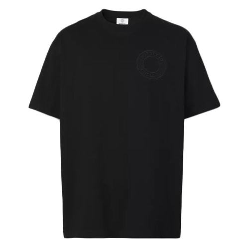  BURBERRY/博柏利 黑色logo壓紋細節T恤 80422321