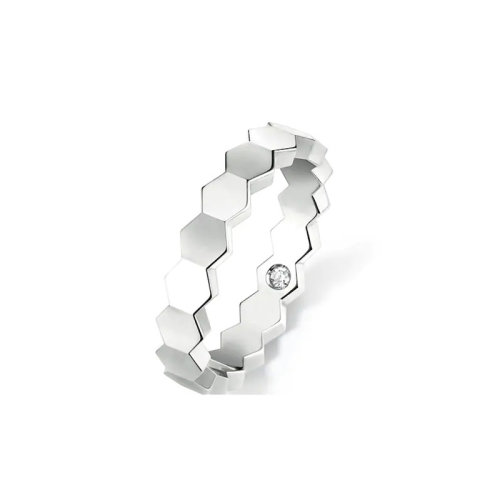 Chaumet/尚美 經(jīng)典BEE MY LOVE系列 18k金白金愛?巢鉆石戒指 083358