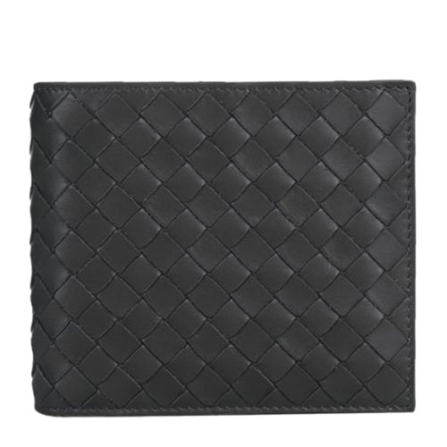 Bottega Veneta/葆蝶家 男女同款中性純色牛皮編織短款雙折卡夾卡包錢包 113993-V4651 多色可選
