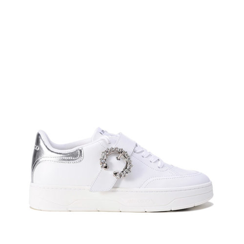 Jimmy Choo/周仰杰 女士皮質系帶休閑運動鞋小白鞋 OSAKA LACE UP XYT