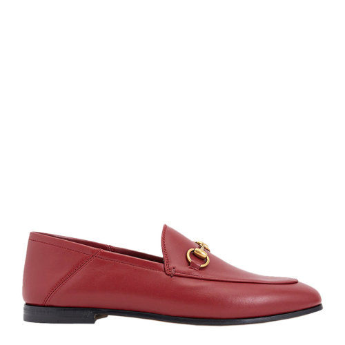 GUCCI/古馳 女士紅色小牛皮馬銜扣樂福鞋平底鞋 414998-DLC00-6438