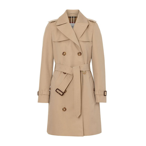 BURBERRY/博柏利  女裝 服飾 卡其色翻領棉質雙排扣時尚修身 女士風衣外套