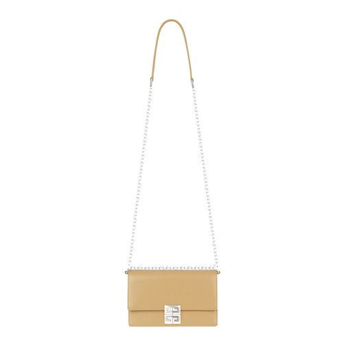 Givenchy/紀梵希 20  4G系列 女士小號米色光滑小牛皮鏈條翻蓋4G磁扣單肩斜挎包BB50HEB15S-277