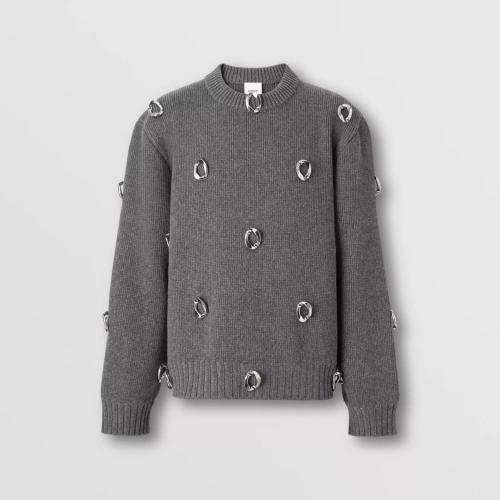 BURBERRY 22年秋冬 男士 鏈環(huán)細(xì)節(jié)羊絨羊毛針織衫 80609261
