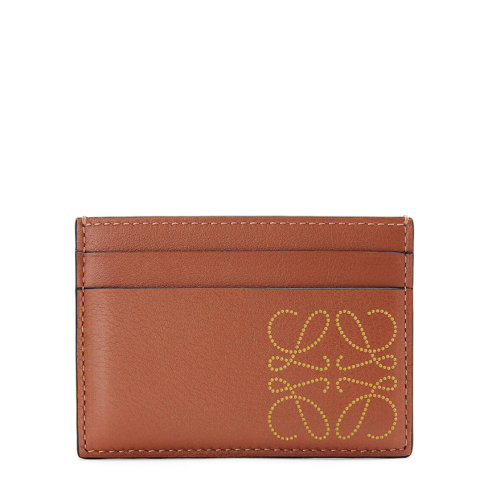 LOEWE/羅意威 20  Brand系列 女士棕褐色/赭石色經典小牛皮切割徽標卡片夾0010593341
