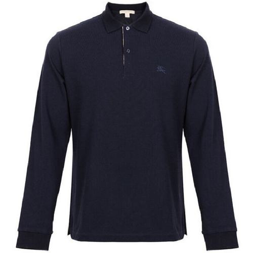  BURBERRY/博柏利 男士深藍色棉質長袖Polo衫 39821671