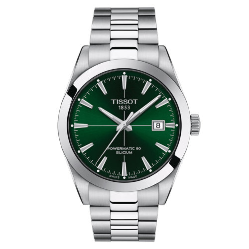 TISSOT/天梭 風度系列 男士綠色表盤自動機械機芯灰色精鋼表殼表帶腕表40毫米T127.407.11.091.01