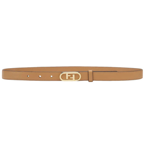 FENDI/芬迪新款 女士米色皮革Fendi O'Lock 環扣細腰帶20毫米8C0652AAIWF15KR