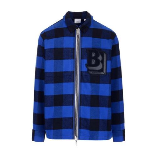  BURBERRY/博柏利 男士藍(lán)色織物夾克 80501361 PLFSX