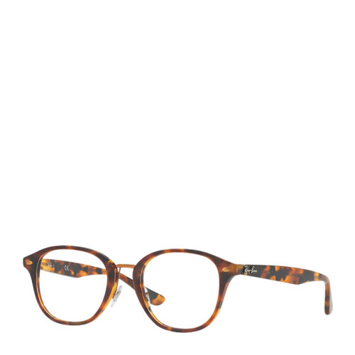 【SALE】Ray-Ban/雷朋 簡約復古舒適方圓形板材全框男女款光學鏡架咖啡棕色框近視眼鏡框眼鏡架 RX5355F 51mm Ray-Ban 雷朋