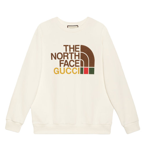 GUCCI/古馳      The North Face聯名系列 女士白色棉質衛衣617964XJDBY9095