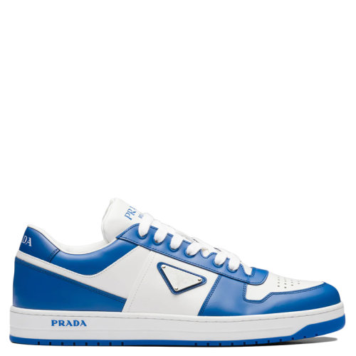 PRADA/普拉達(dá) 22年早春新款 Downtown系列 男士白色/鈷藍(lán)色皮革運(yùn)動(dòng)鞋2EE364_3LKG_F098Z