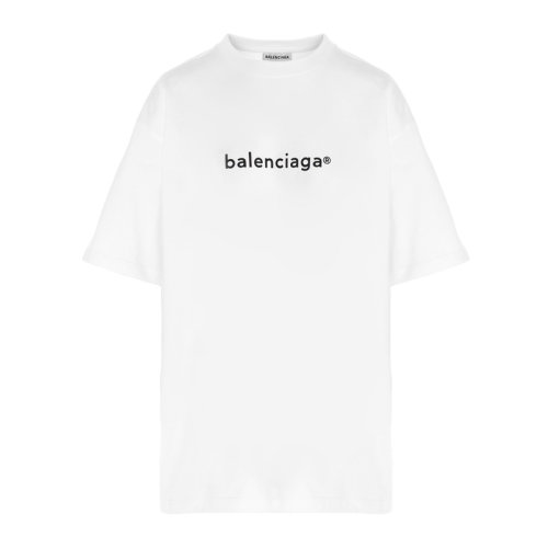 BALENCIAGA 巴黎世家  女裝 服飾 白色圓領棉質經典logo印花時尚休閑 女士短袖T恤