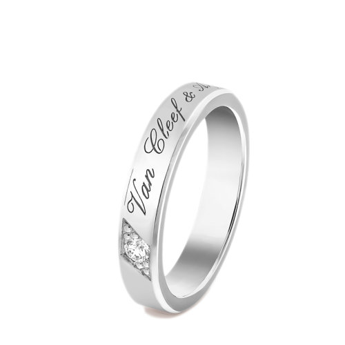 Van Cleef & Arpels/梵克雅寶 經(jīng)典Alliance Toujours系列 鉑金鑲鉆Signature Etoiles戒指4毫米婚戒VCARP5YW00