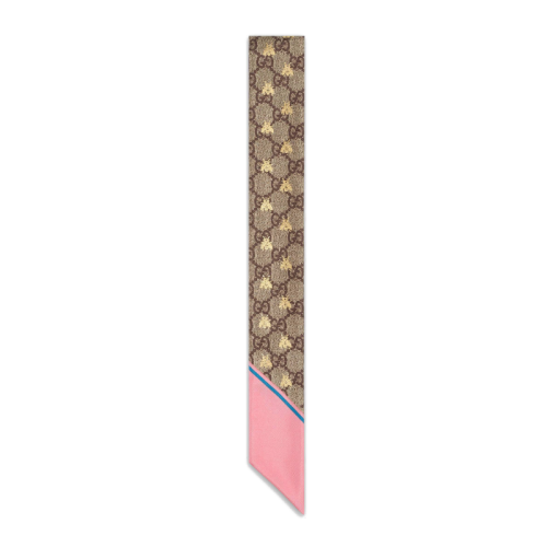 GUCCI/古馳 女士GG老花蜜蜂圖案真絲絲巾4992263G0015869