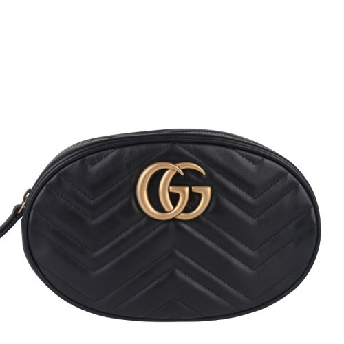 GUCCI/古馳  女士 女包經典金屬雙G水波紋拉鏈腰包 491294 DSVRT 1000