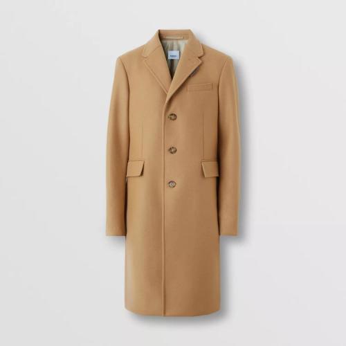  BURBERRY 22年秋冬 男士 標簽貼花羊毛混紡量裁大衣 80573621
