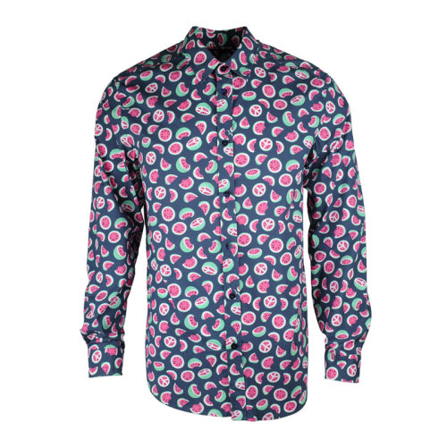 LOVE MOSCHINO/LOVE MOSCHINO 男裝西瓜印花藍(lán)色棉質(zhì)男士長(zhǎng)袖襯衫 MC70600T89130024