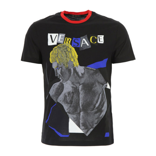 VERSACE 范思哲 男士 服裝 純色圓領字母LOGO男人圖案印花短袖T恤 男士短袖T恤