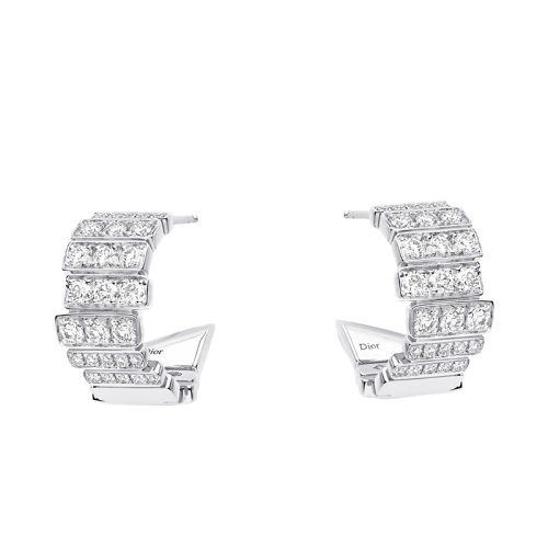 DIOR/迪奧 GEM系列 18K金白金鑲嵌鉆石耳環JGEM94005_0000