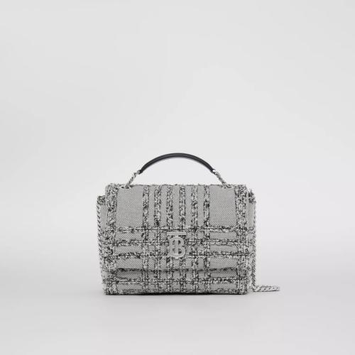  BURBERRY 22年秋冬 女士 Lola - 小號針刺棉格紋帆布學院風蘿納包 80557181