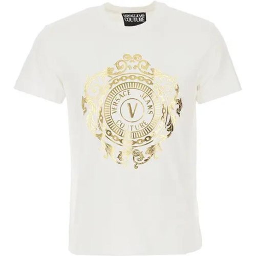  VERSACE JEANS COUTURE 男士白色棉質短袖T恤 B3GWA74F 30454 K41 PLFSX