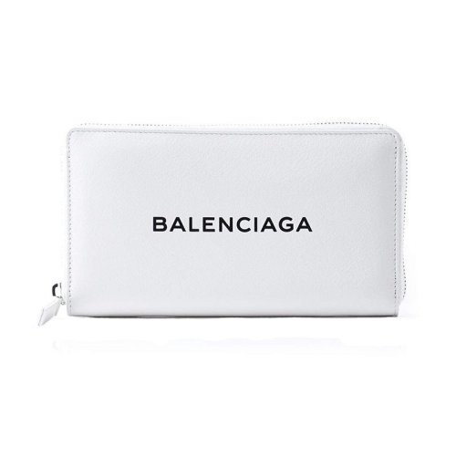 Balenciaga/巴黎世家 女士白色皮質長款拉鏈錢包 490625DLQ4N