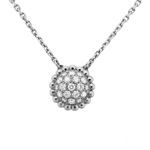 Van Cleef & Arpels/梵克雅寶 Perlée diamants 女士銀色串珠鉆石吊墜項鏈 VCARO9PC00