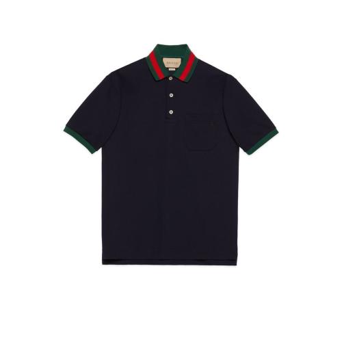  GUCCI古馳 22年秋冬 男士 彈力珠地棉Polo衫 701735 XJELJ 4437