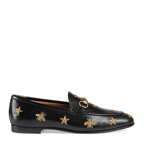 GUCCI/古馳 Gucci Jordaan系列刺繡皮革樂福鞋 505281 D3V00