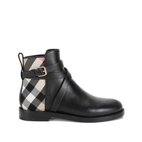BURBERRY/博柏利 2021款 女款牛皮/織物及踝靴短靴 80423661