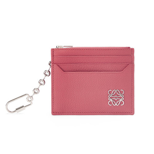 LOEWE/羅意威 22新款 女士梅花色鵝卵石紋牛皮革徽標扣方形鏈條硬幣卡片包C821R89X01-2823