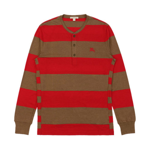BURBERRY/博柏利 男士駝色紅色拼色徽標系扣針織衫 3942266