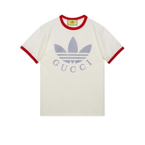  GUCCI古馳 22年秋冬 女士 adidas x Gucci聯名系列針織棉T恤 702612 XJEB1 9095