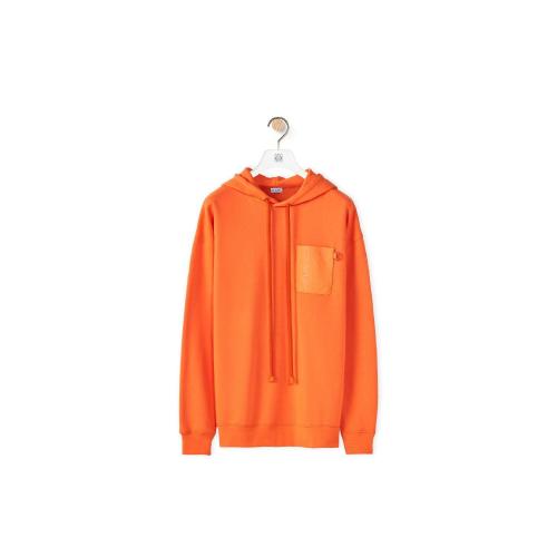  LOEWE羅意威 22年秋冬 男士 衛衣 Anagram leather patch hoodie in cotton H526Y25J17-8290
