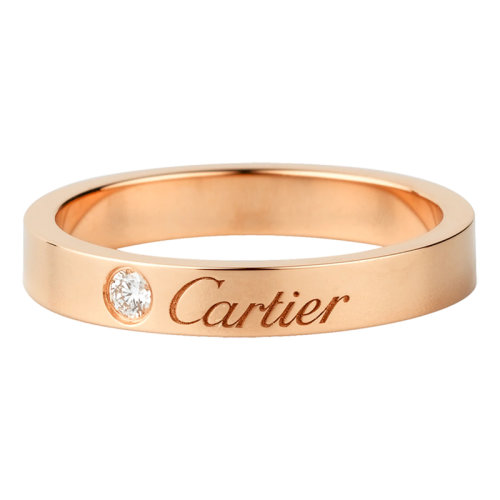 CARTIER/卡地亞 經典C de Cartier系列 18K金玫瑰金刻字CARTIER結婚求婚訂婚戒指   B4210700