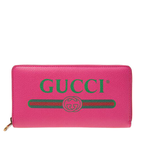 GUCCI/古馳 古琦錢包 經(jīng)典雙G印花字母 女士粉色牛皮長款拉鏈錢包 496317 0GCAT 8840女包